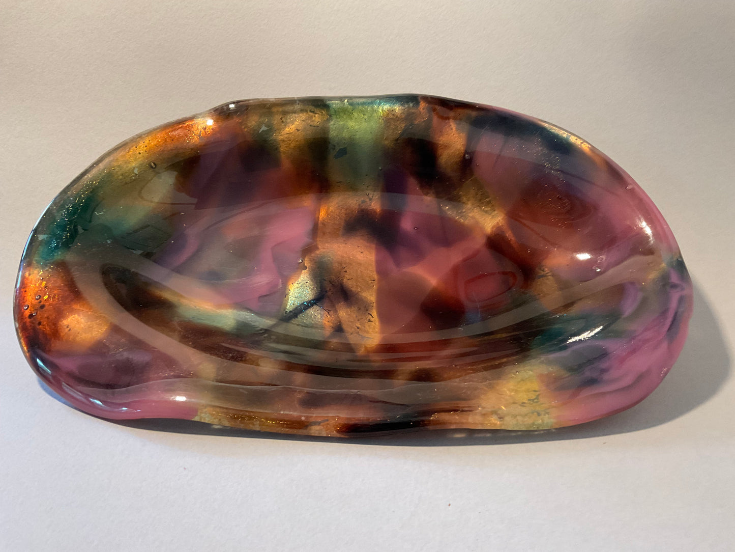 Pressed Glass Bowl with Copper Backing